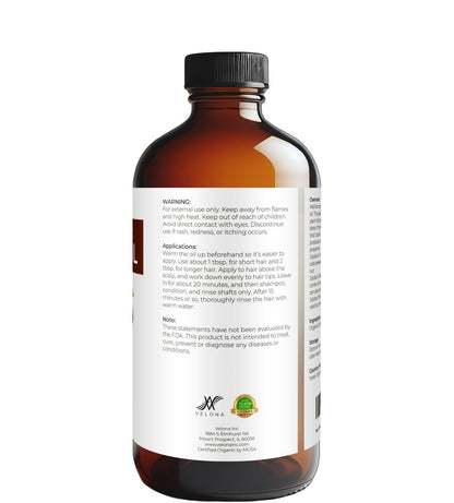 velona Jojoba Oil USDA Certified Organic - 16 Fl Oz | 100% Pure, Unrefined, Cold Pressed, Hexane Free - Golden Moisturizer for Face, Hair, Body & Skin Care Avelisse