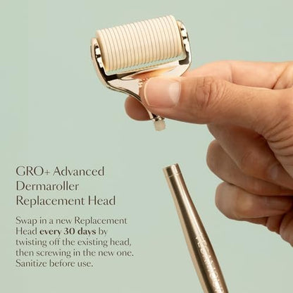 VEGAMOUR GRO+ Advanced Dermaroller Replacement Head – 1,200 Microneedles, 0.25mm Scalp Tool (Replacement Head Only) Avelisse