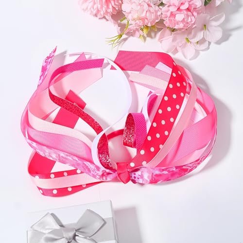 Breast Cancer Awareness Glitter Pink Ribbon Hair Ties – Ponytail Holders for Women & Girls (Style B) - görsel 8