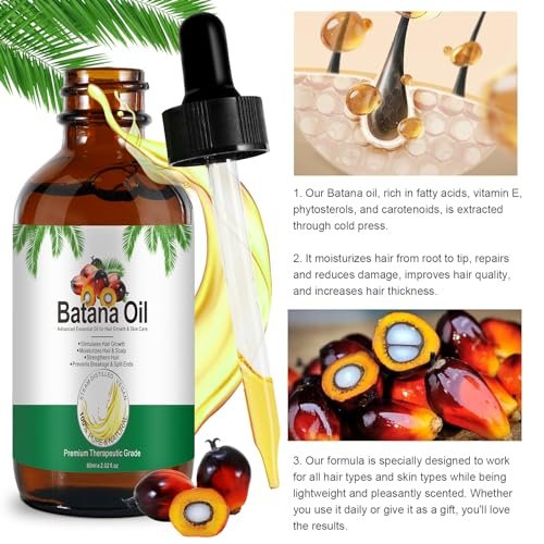 100% Pure Batana Oil for Hair Growth – Moisturizes Hair & Scalp – Raw Batana from Honduras – Premium Therapeutic Grade – 2 Fl Oz - görsel 6