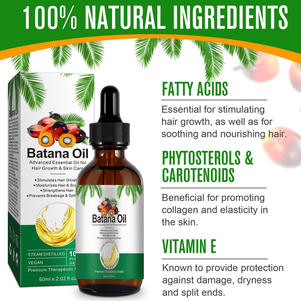 100% Pure Batana Oil for Hair Growth – Moisturizes Hair & Scalp – Raw Batana from Honduras – Premium Therapeutic Grade – 2 Fl Oz - görsel 3