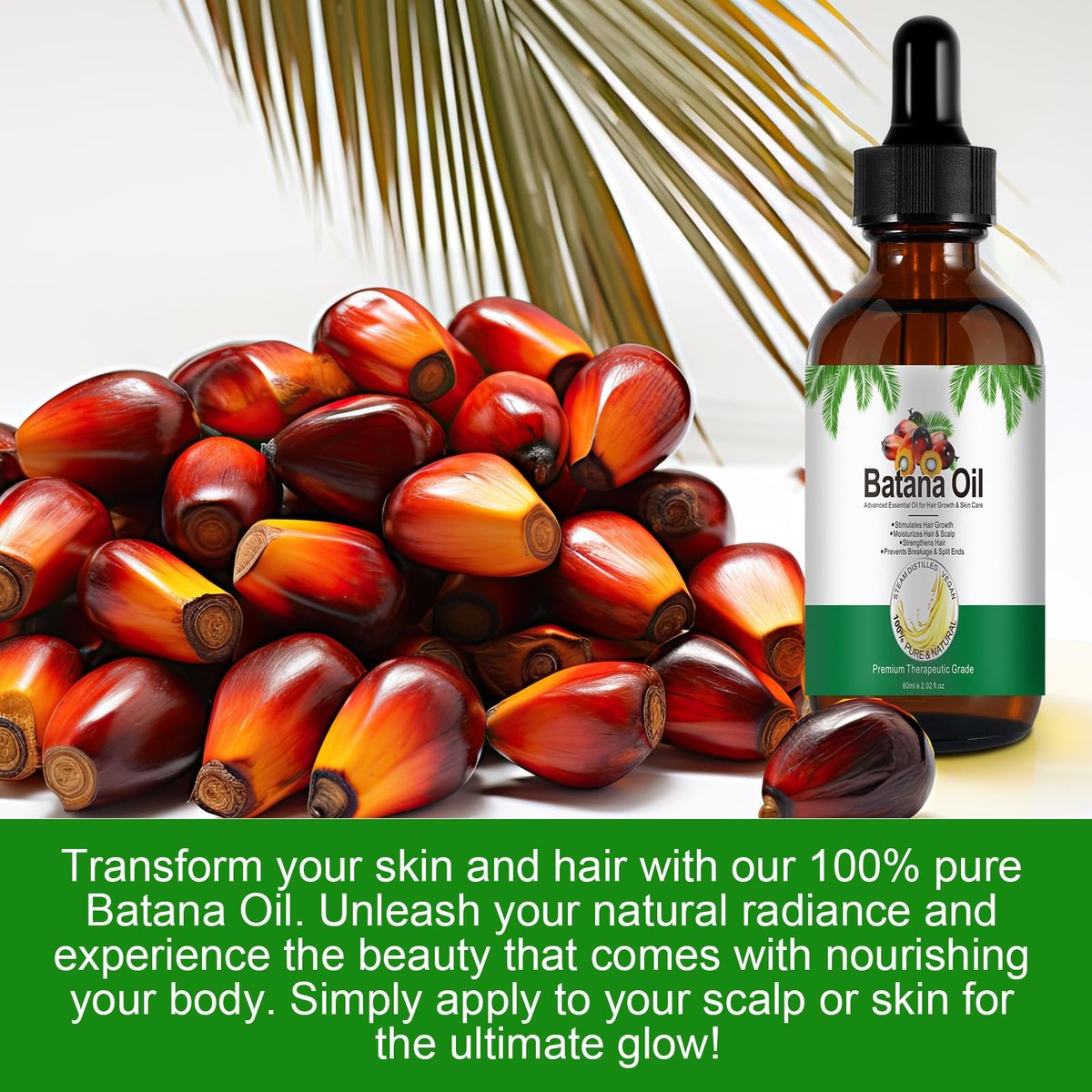 100% Pure Batana Oil for Hair Growth – Moisturizes Hair & Scalp – Raw Batana from Honduras – Premium Therapeutic Grade – 2 Fl Oz - görsel 13