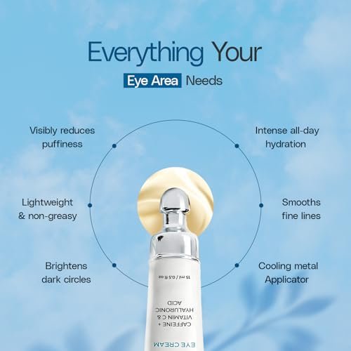 Ekfa Glow Caffeine Eye Cream for Dark Circles & Puffiness - Vitamin C & Hyaluronic Acid Under Eye Cream, Anti-Aging for Wrinkles, Hydrating & Brightening, 15ml - görsel 6