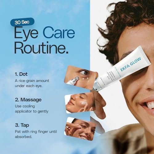 Ekfa Glow Caffeine Eye Cream for Dark Circles & Puffiness - Vitamin C & Hyaluronic Acid Under Eye Cream, Anti-Aging for Wrinkles, Hydrating & Brightening, 15ml - görsel 8