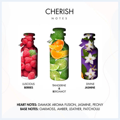MASTAAN Cherish Women Perfume - Floral & Fruity Eau de Parfum with Tangerine, Jasmine & Oakmoss - Long Lasting 3.4 oz (100 ml)