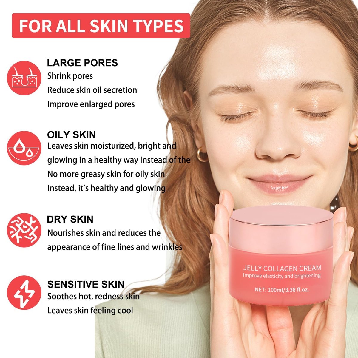 SOYUB Collagen Jelly Cream with Niacinamide & Freeze Dried Hydrolyzed Collagen - Korean Glass-Shiny Skin Moisturizer for Elasticity, Hydration, Fine Lines & Dullness - Suitable for All Skin Types (3.38 Fl Oz) - görsel 6