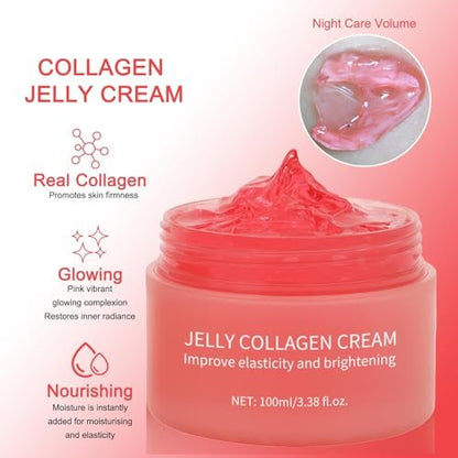SOYUB Collagen Jelly Cream with Niacinamide & Freeze Dried Hydrolyzed Collagen - Korean Glass-Shiny Skin Moisturizer for Elasticity, Hydration, Fine Lines & Dullness - Suitable for All Skin Types (3.38 Fl Oz)
