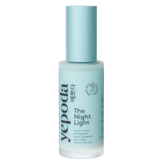 Yepoda The Night Light - Oil-Free Soothing & Clarifying Night Moisturizer with Aloe Vera, Mugwort & Niacinamide, Hydrating Vegan Korean Facial Moisturizer for All Skin Types, 1.69 FL. OZ. (50 ml)