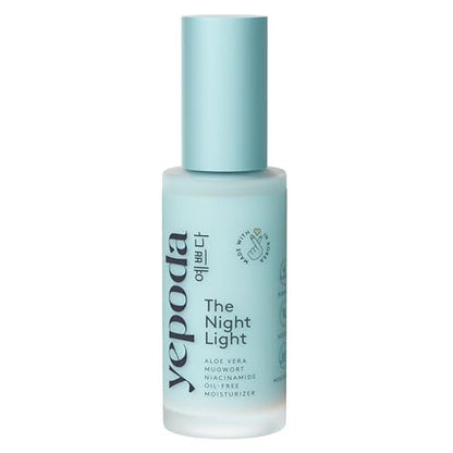 Yepoda The Night Light - Oil-Free Soothing & Clarifying Night Moisturizer with Aloe Vera, Mugwort & Niacinamide, Hydrating Vegan Korean Facial Moisturizer for All Skin Types, 1.69 FL. OZ. (50 ml)