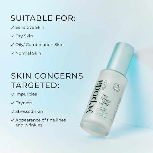 Yepoda The Night Light - Oil-Free Soothing & Clarifying Night Moisturizer with Aloe Vera, Mugwort & Niacinamide, Hydrating Vegan Korean Facial Moisturizer for All Skin Types, 1.69 FL. OZ. (50 ml) - görsel 6