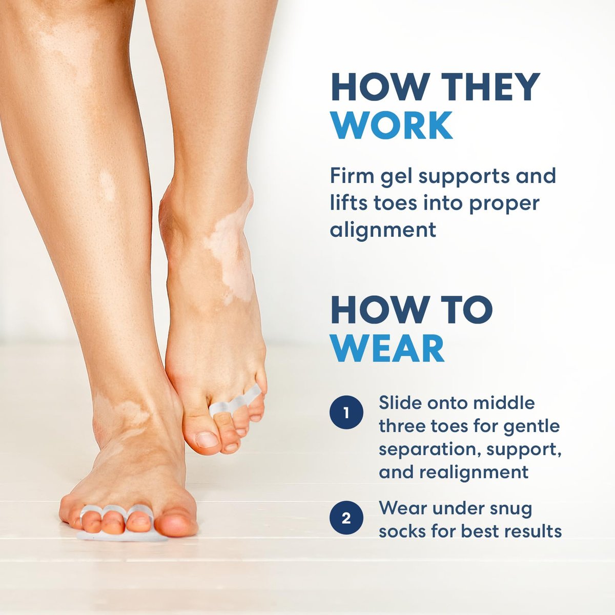 Dr. Frederick's Original Hammer Toe Corrector Gels - 2 Pairs - Clear, Firm Cushioning for Crooked & Overlapping Toes - All-Day Relief & Toe Alignment Support Avelisse