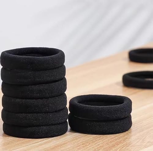 200PCS Seamless Black Hair Ties – No Damage Elastic Bands for Ponytails, Braids & Medium Hair - görsel 6