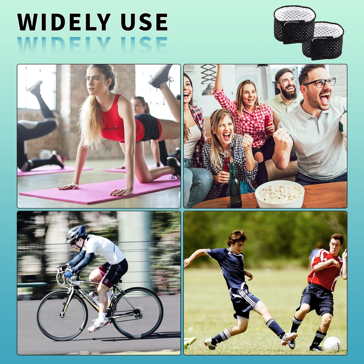 4-Pack Jersey Sleeve Bands - Adjustable Hook & Loop Sleeve Holders for Soccer, Softball, and Outdoor Sports Avelisse