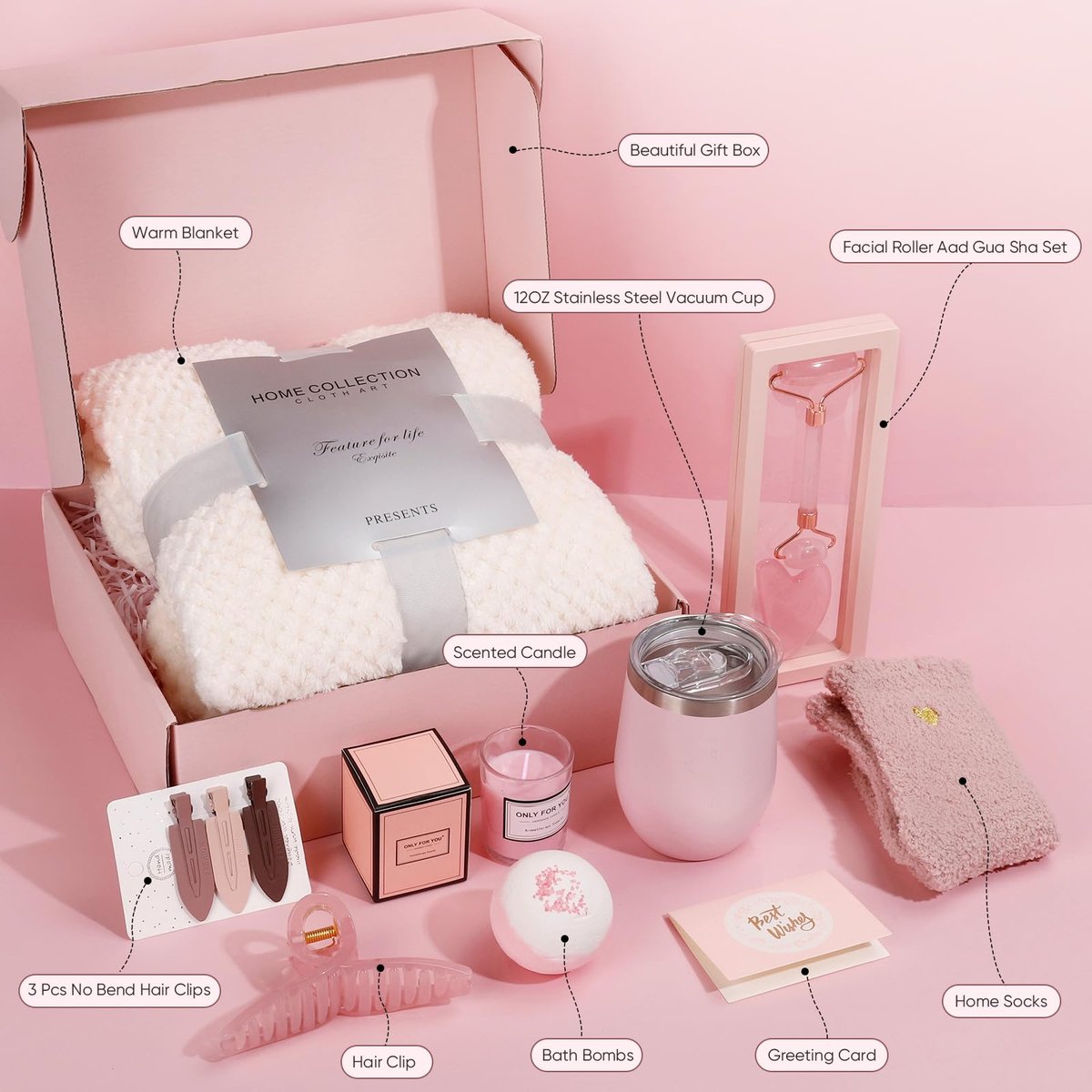 Pampering Self Care Spa Gift Basket for Mom – High-Quality Ingredients: Each product is made with skin-loving – Image 3
