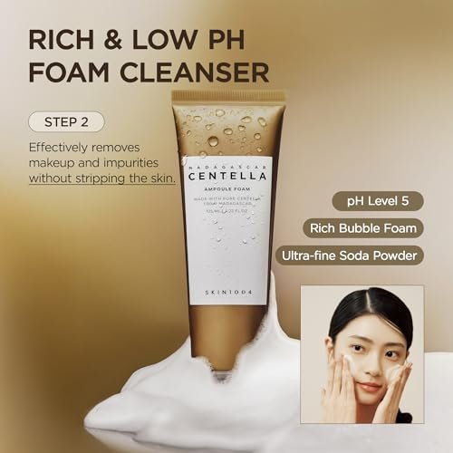 SKIN1004 Centella Double Cleansing Duo – Gentle Korean Face Cleanser Gift Set with Cleansing Oil & Ampoule Foam Avelisse