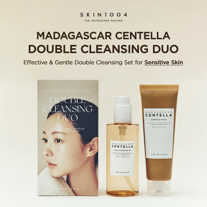 SKIN1004 Centella Double Cleansing Duo – Gentle Korean Face Cleanser Gift Set with Cleansing Oil & Ampoule Foam Avelisse