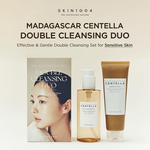 SKIN1004 Centella Double Cleansing Duo – Gentle Korean Face Cleanser Gift Set with Cleansing Oil & Ampoule Foam Avelisse