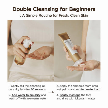 SKIN1004 Centella Double Cleansing Duo – Gentle Korean Face Cleanser Gift Set with Cleansing Oil & Ampoule Foam Avelisse