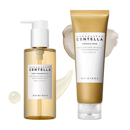SKIN1004 Centella Double Cleansing Duo – Gentle Korean Face Cleanser Gift Set with Cleansing Oil & Ampoule Foam Avelisse
