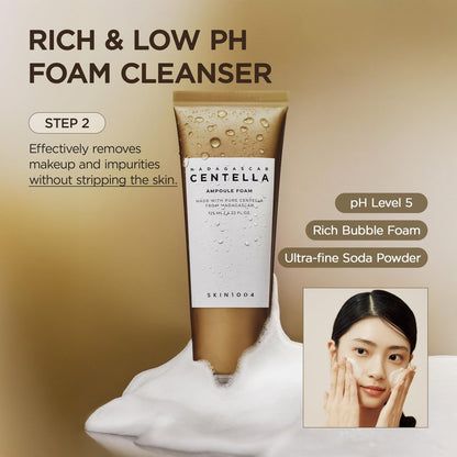 SKIN1004 Centella Double Cleansing Duo – Gentle Korean Face Cleanser Gift Set with Cleansing Oil & Ampoule Foam Avelisse