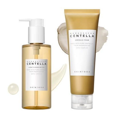 SKIN1004 Centella Double Cleansing Duo – Gentle Korean Face Cleanser Gift Set with Cleansing Oil & Ampoule Foam Avelisse