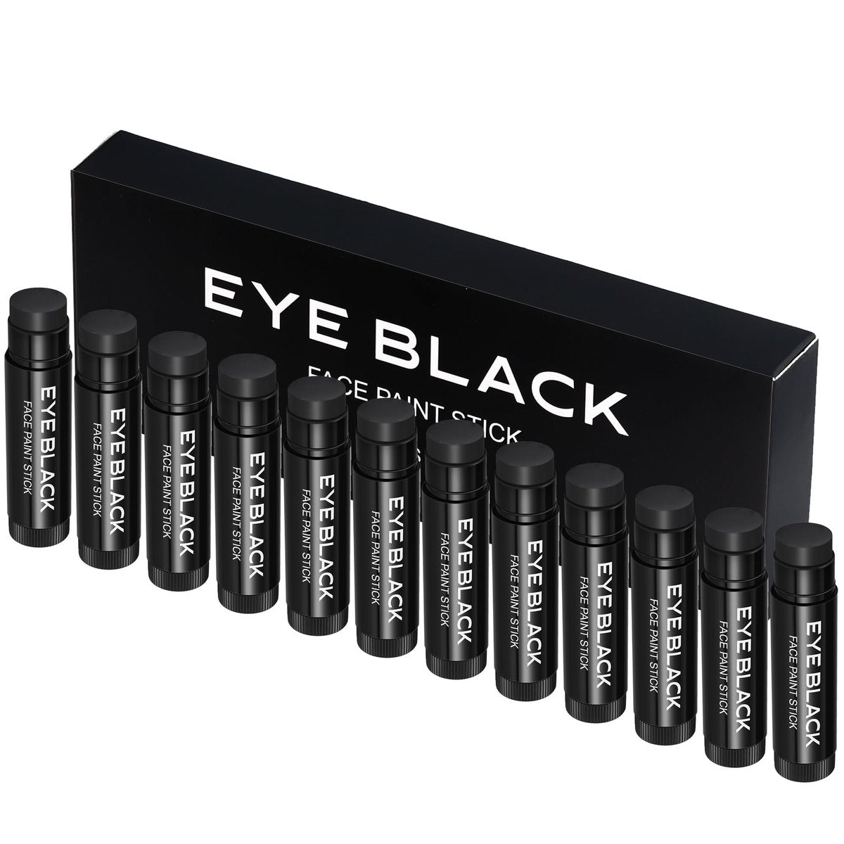 CCbeauty 12 Pack Black Eye Black Sticks for Baseball, Football, Softball & Lacrosse – Anti-Glare, Waterproof, Long-Lasting Eyeblack Avelisse