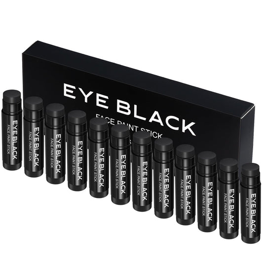 CCbeauty 12 Pack Black Eye Black Sticks for Baseball, Football, Softball & Lacrosse – Anti-Glare, Waterproof, Long-Lasting Eyeblack Avelisse
