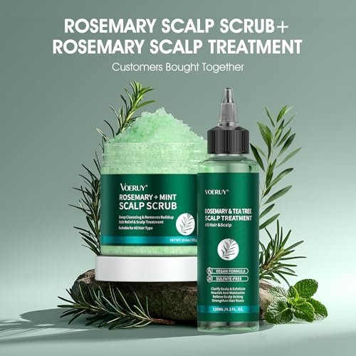 VOERUY Rosemary Refreshing Scalp Treatment with Tea Tree - Clarifying Build Up & Purifying Leave-In Scalp Detox for Dry Itchy Scalp - Vegan & Cruelty-Free, 120ML Avelisse
