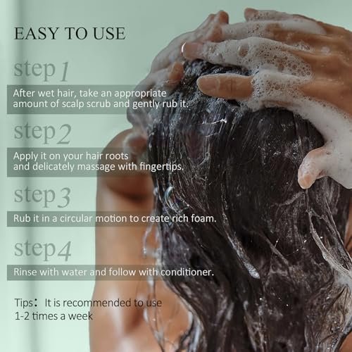VOERUY Rosemary Scalp Scrub with Mint Oil – 2-in-1 Exfoliating Shampoo & Scalp Treatment, Clarifying Build-Up Remover with Silicone Massager, 10.6 oz Avelisse