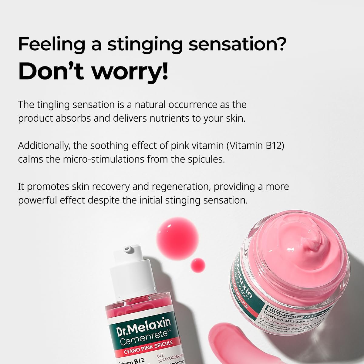 Dr.Melaxin Cyano Pink Spicule Cream with Calcium & Vitamin B12 – Dark Circles & Fine Lines Treatment, Hydrating & Firming Niacinamide, 1.69 fl.oz Avelisse