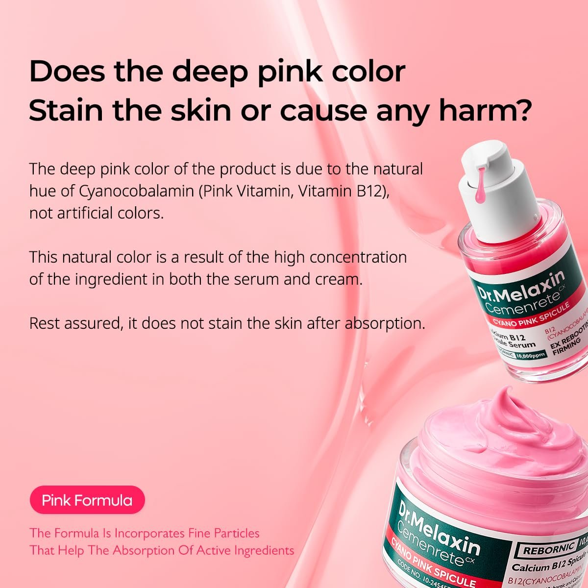 Dr.Melaxin Cyano Pink Spicule Cream with Calcium & Vitamin B12 – Dark Circles & Fine Lines Treatment, Hydrating & Firming Niacinamide, 1.69 fl.oz Avelisse