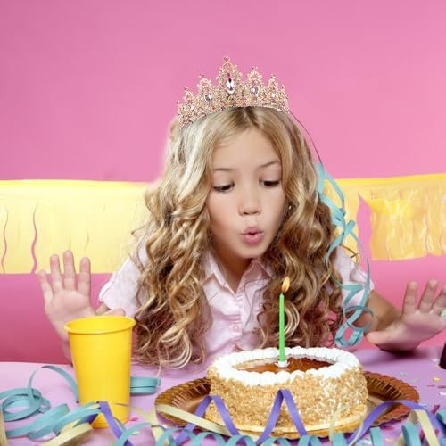 AOPRIE Birthday Headbands Sash for Women - Rhinestone Happy Birthday Accessories, 2 Pack (Gold, Pink, White, Yellow) Avelisse