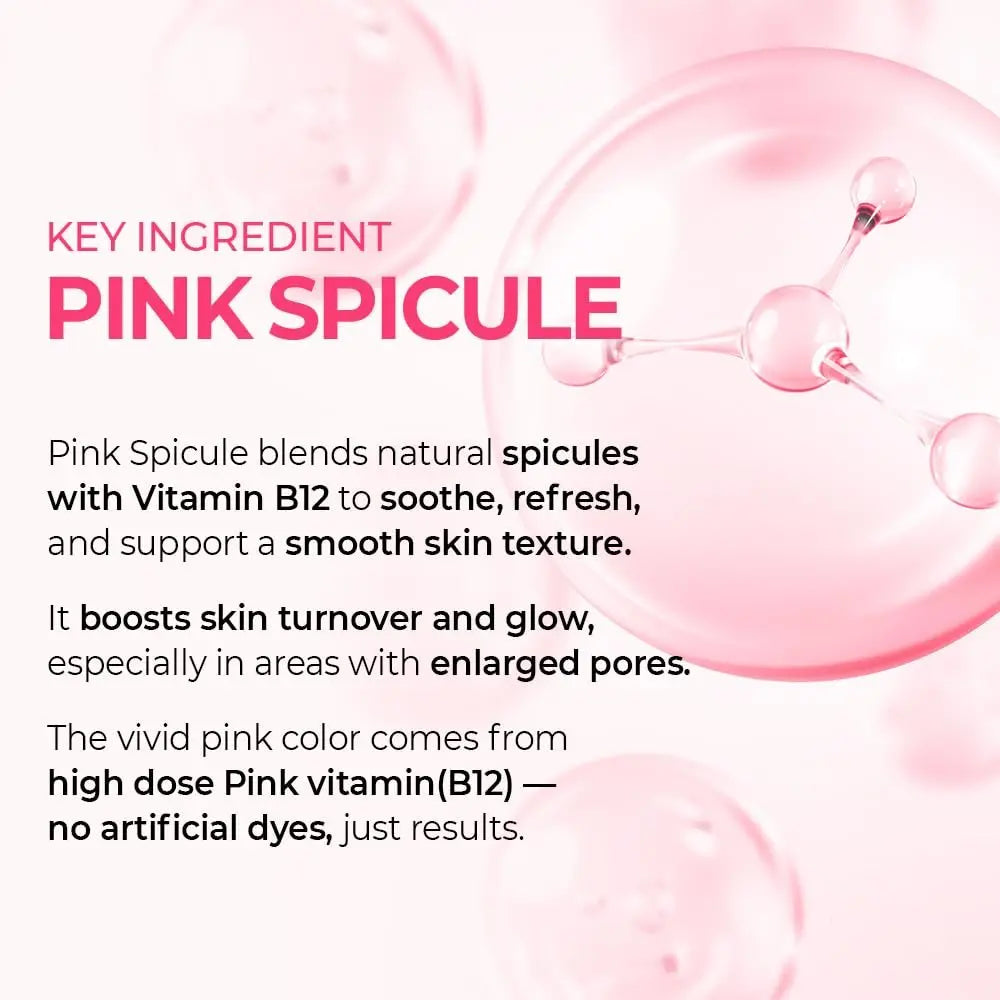 Dr.Melaxin Cyano Pink Spicule Serum with Vitamin B12, Liquid Microneedle Facial Treatment for Enlarged Pores, Niacinamide for Texture Refining & Renewal, 1.01 fl.oz Avelisse