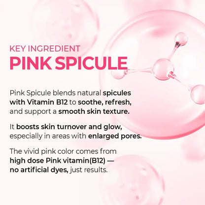 Dr.Melaxin Cyano Pink Spicule Serum with Vitamin B12, Liquid Microneedle Facial Treatment for Enlarged Pores, Niacinamide for Texture Refining & Renewal, 1.01 fl.oz Avelisse