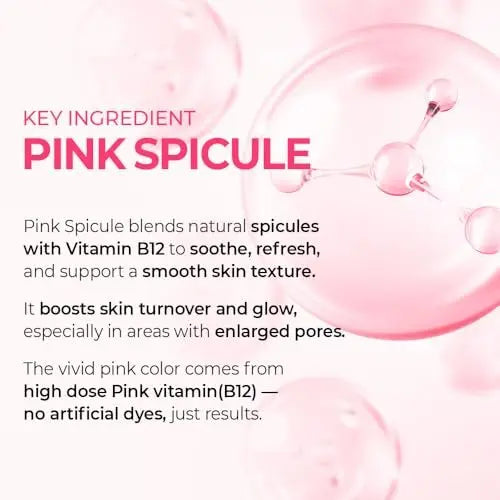Dr.Melaxin Cyano Pink Spicule Serum with Vitamin B12, Liquid Microneedle Facial Treatment for Enlarged Pores, Niacinamide for Texture Refining & Renewal, 1.01 fl.oz Avelisse