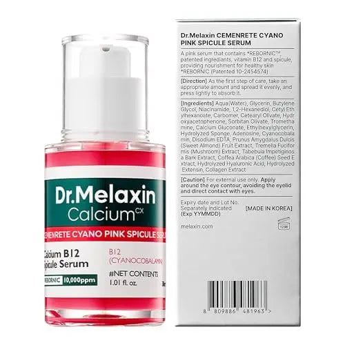 Dr.Melaxin Cyano Pink Spicule Serum with Vitamin B12, Liquid Microneedle Facial Treatment for Enlarged Pores, Niacinamide for Texture Refining & Renewal, 1.01 fl.oz Avelisse