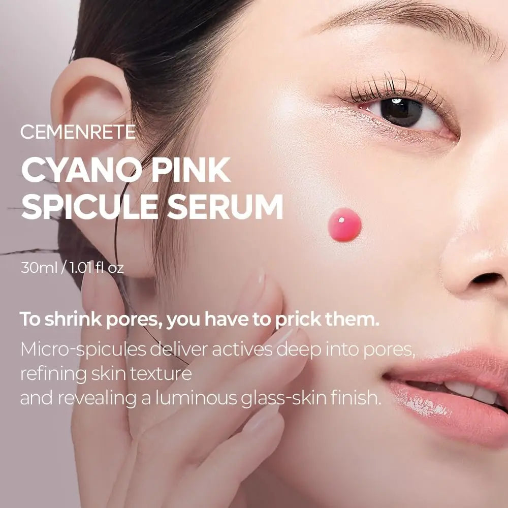 Dr.Melaxin Cyano Pink Spicule Serum with Vitamin B12, Liquid Microneedle Facial Treatment for Enlarged Pores, Niacinamide for Texture Refining & Renewal, 1.01 fl.oz Avelisse