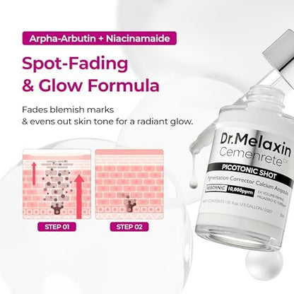 Dr.Melaxin Picotonic Shot Serum with Alpha-Arbutin & Niacinamide - Firming Density Serum for Even Skin Tone, Anti-Aging & Dark Spot Care, 1.01 fl.oz Avelisse