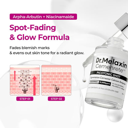 Dr.Melaxin Picotonic Shot Serum with Alpha-Arbutin & Niacinamide - Firming Density Serum for Even Skin Tone, Anti-Aging & Dark Spot Care, 1.01 fl.oz Avelisse