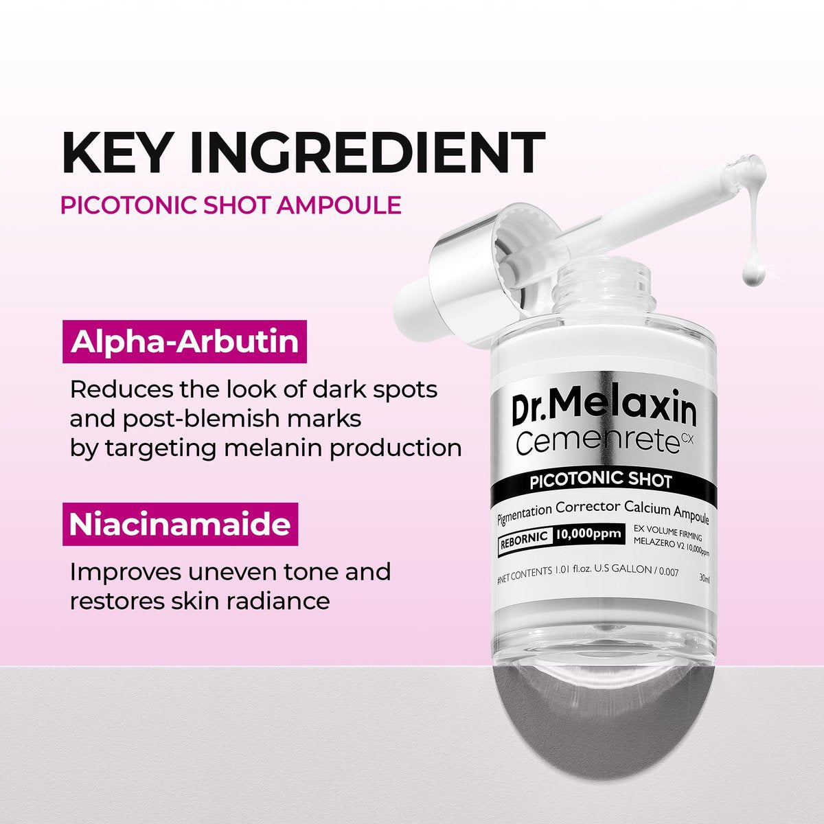 Dr.Melaxin Picotonic Shot Serum with Alpha-Arbutin & Niacinamide - Firming Density Serum for Even Skin Tone, Anti-Aging & Dark Spot Care, 1.01 fl.oz Avelisse