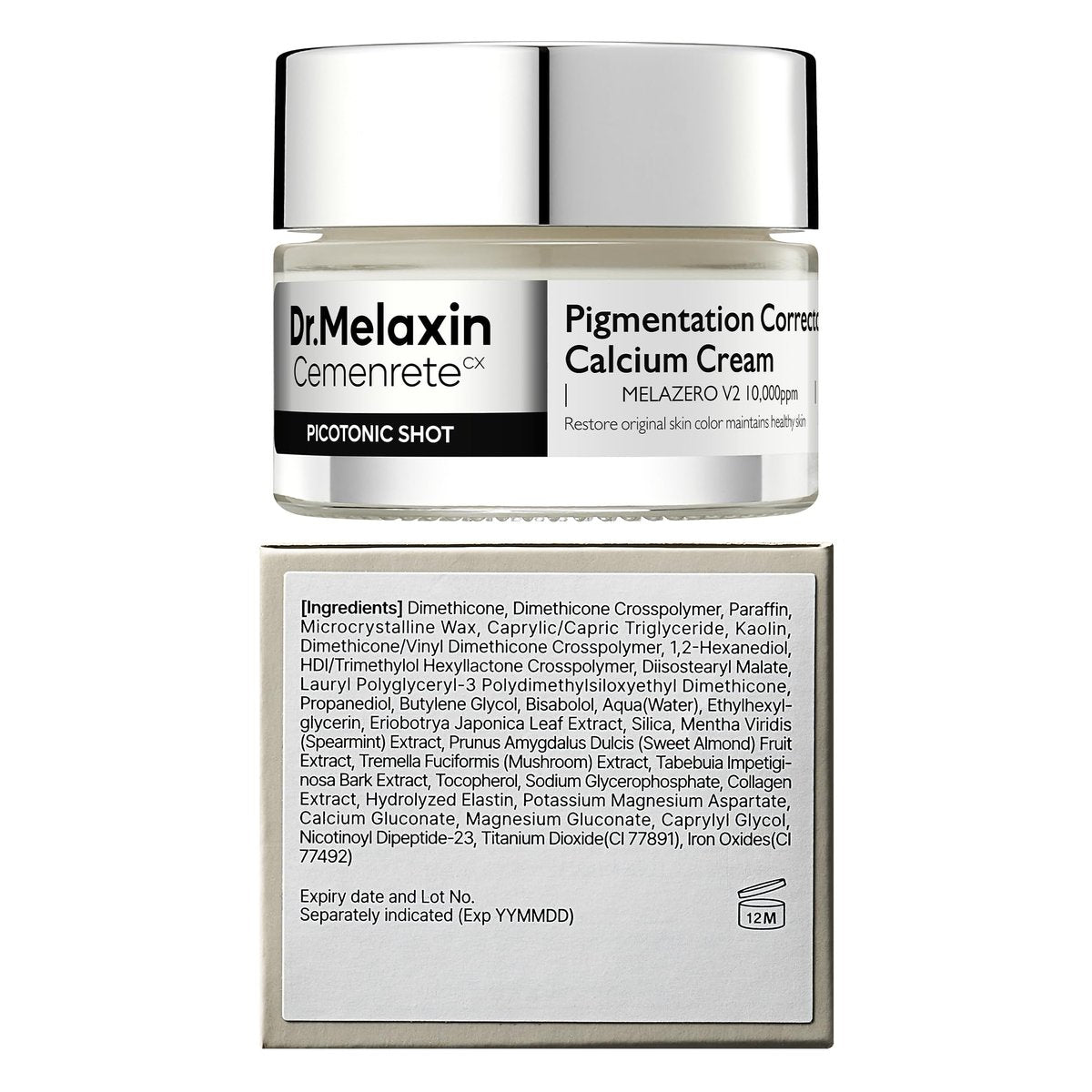 Dr.Melaxin Picotonic Shot Calcium Cream – Intensive Brightening Moisturizer for Even Skin Tone & Density Care, 0.88 oz Avelisse