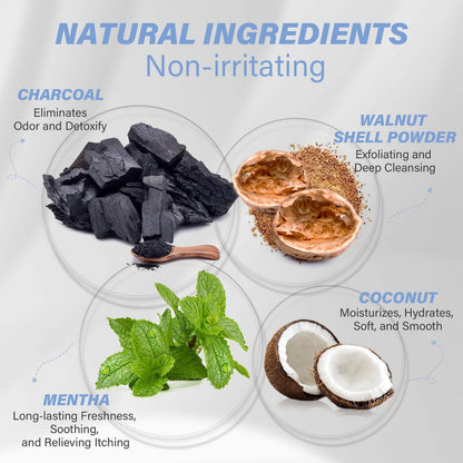 Charcoal Underarm Detox Scrub – Natural Armpit Odor Control & Dark Spots Remover for Women & Men, Brightening Underarms, Bikini Area & Inner Thighs, Exfoliating Bumps