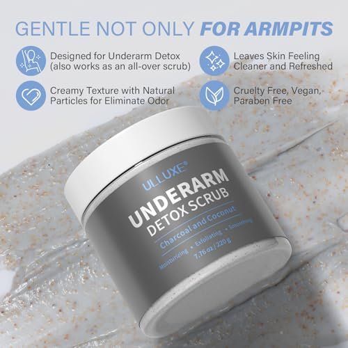 Charcoal Underarm Detox Scrub – Natural Armpit Odor Control & Dark Spots Remover for Women & Men, Brightening Underarms, Bikini Area & Inner Thighs, Exfoliating Bumps - görsel 4