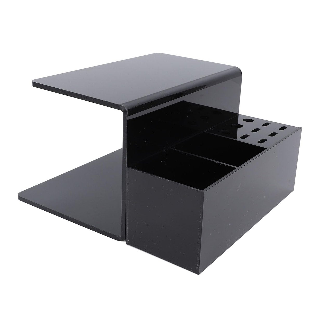 Yosoo Acrylic Eyelash Extension Pillow Shelf Stand with 9 Compartments – Black Organizer for Salon & Training - görsel 1