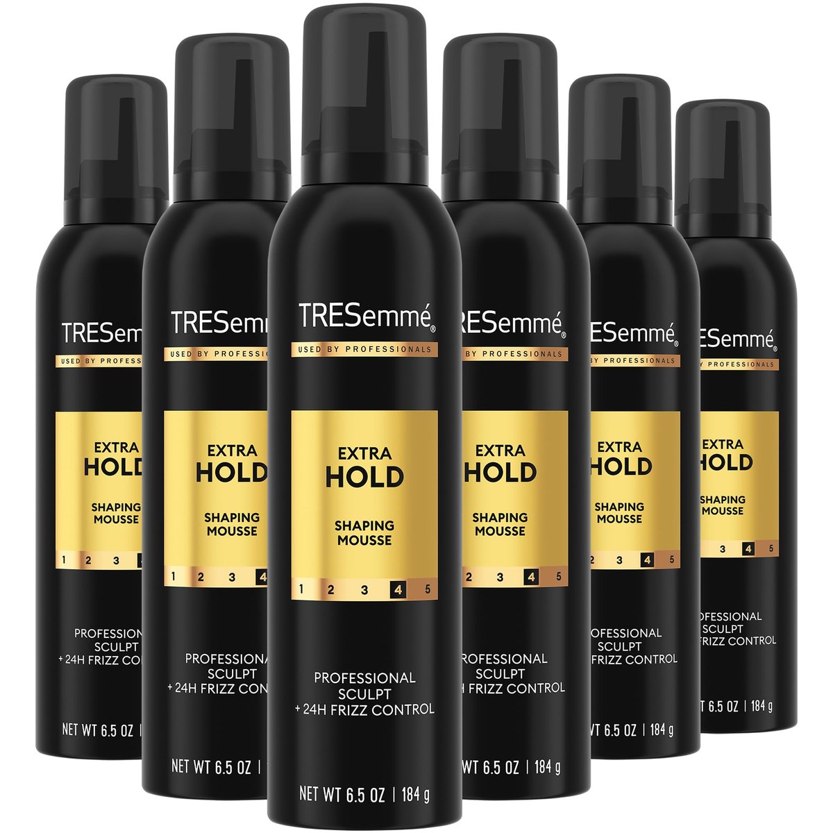 TRESemmé Shaping Mousse Extra Hold 6-Pack – Alcohol-Free Non-Drying Hair Mousse for Sculpting, 24H Frizz Control, 6.5 Oz Each Avelisse