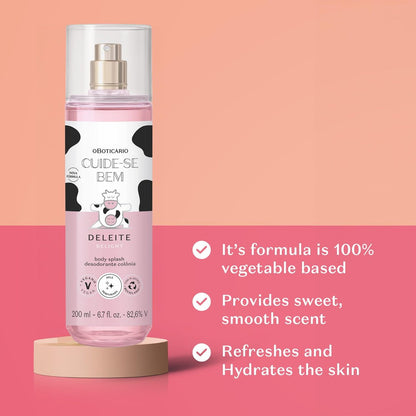 O BOTICARIO Cuide-se Bem Delight Body Splash - Sweet & Refreshing Fragrance Mist, 6.7 oz (200ml) Avelisse