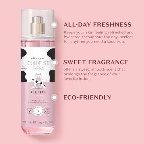 O BOTICARIO Cuide-se Bem Delight Body Splash - Sweet & Refreshing Fragrance Mist, 6.7 oz (200ml) Avelisse