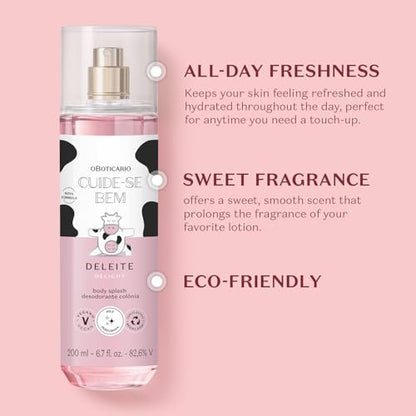 O BOTICARIO Cuide-se Bem Delight Body Splash - Sweet & Refreshing Fragrance Mist, 6.7 oz (200ml) Avelisse