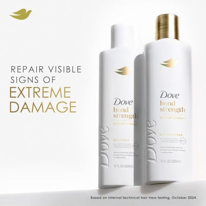 Dove Bond Strength Shampoo & Conditioner Set + Hair Serum Bundle – Repair Treatment for Damaged and Frizzy Hair (3 Piece Set) Avelisse