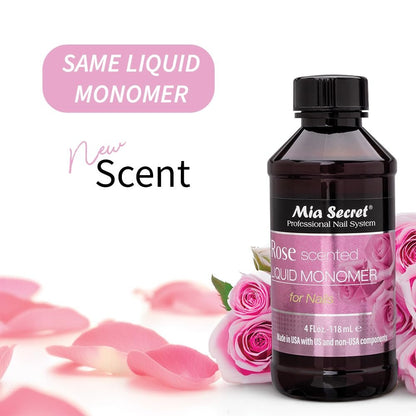 Mia Secret Rose Scented Liquid Monomer 4 oz. – Premium Acrylic Nail Liquid for Flawless Applications Avelisse